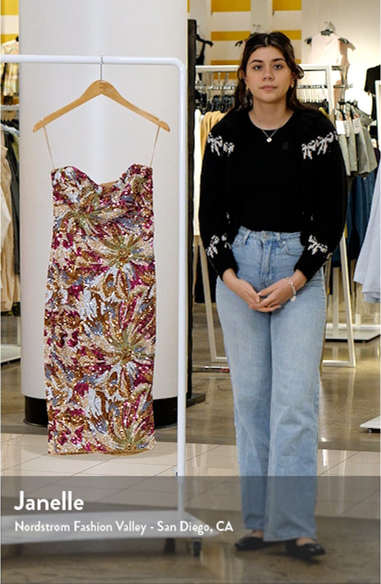 Irina Sequin Strapless Dress, sales video thumbnail