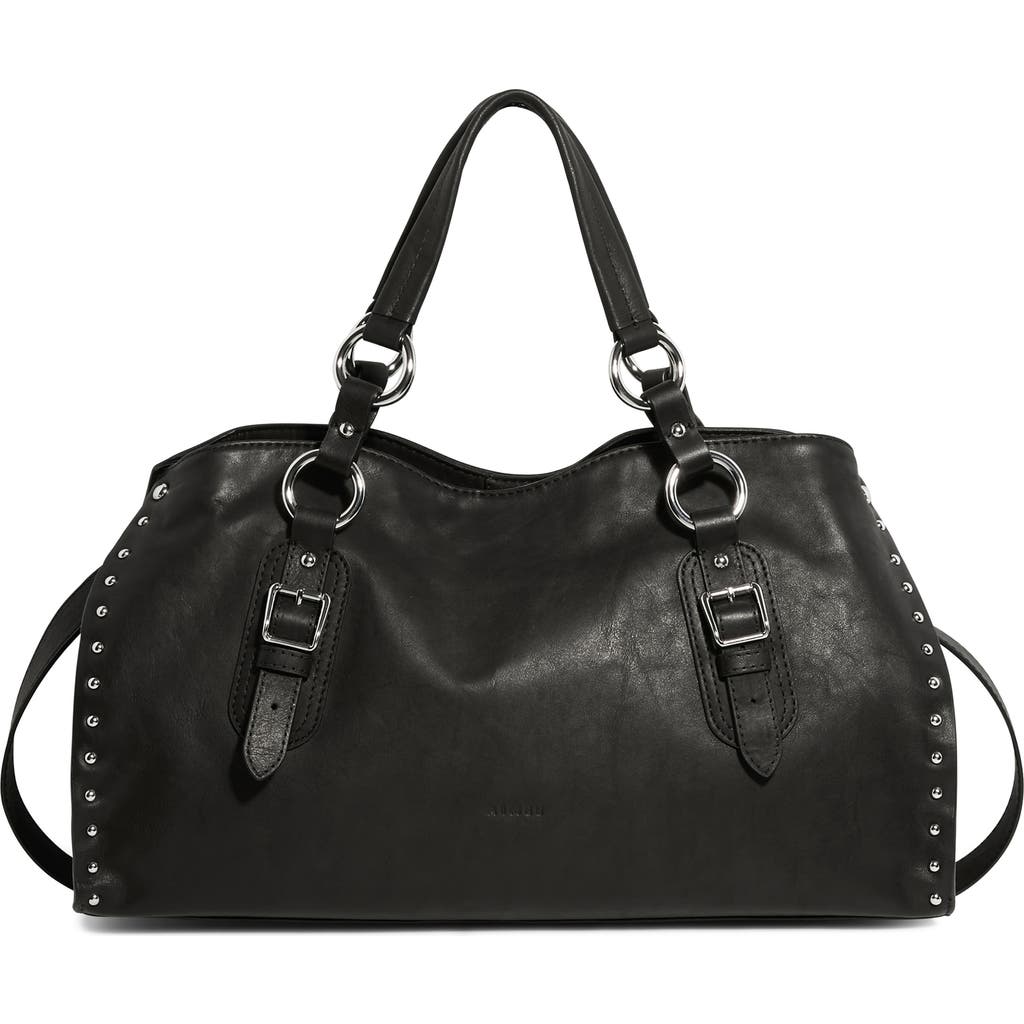 Aimee Large Rodeo Leather Satchel In Black