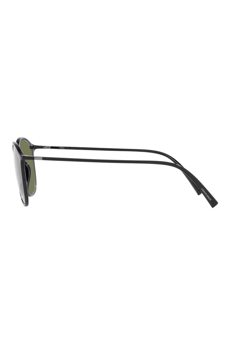 52mm Square Sunglasses, Alternate, color, SHINY BLACK