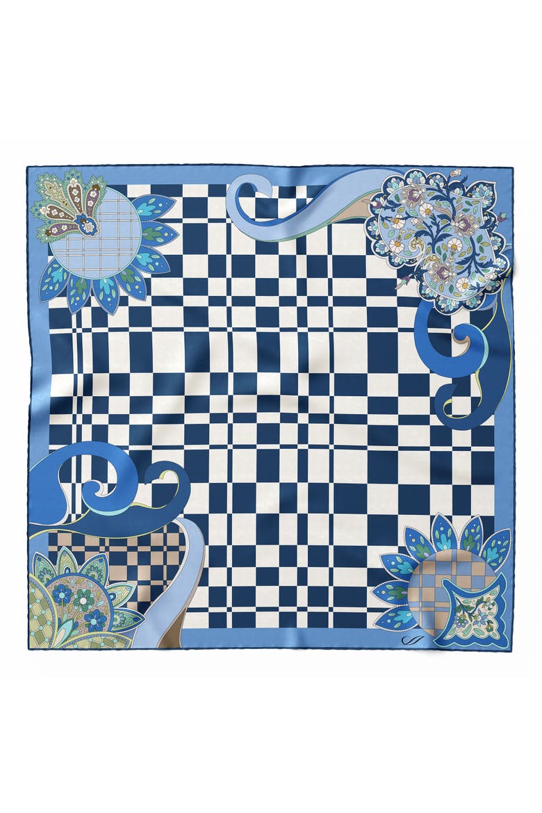 Dama - Silk Bandana, Main, color, Blue