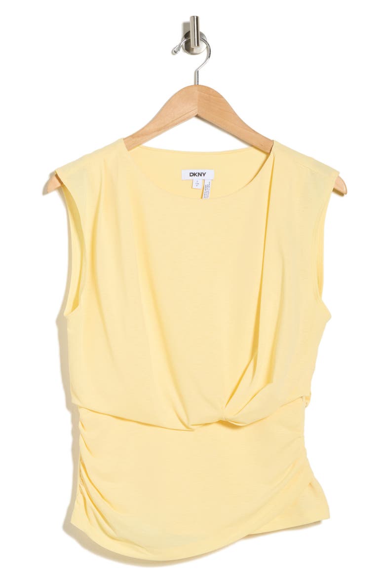 Sleeveless Gathered Top, Alternate, color, BUTTERCREAM