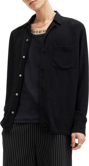 Cudi Textured Long Sleeve Camp Shirt