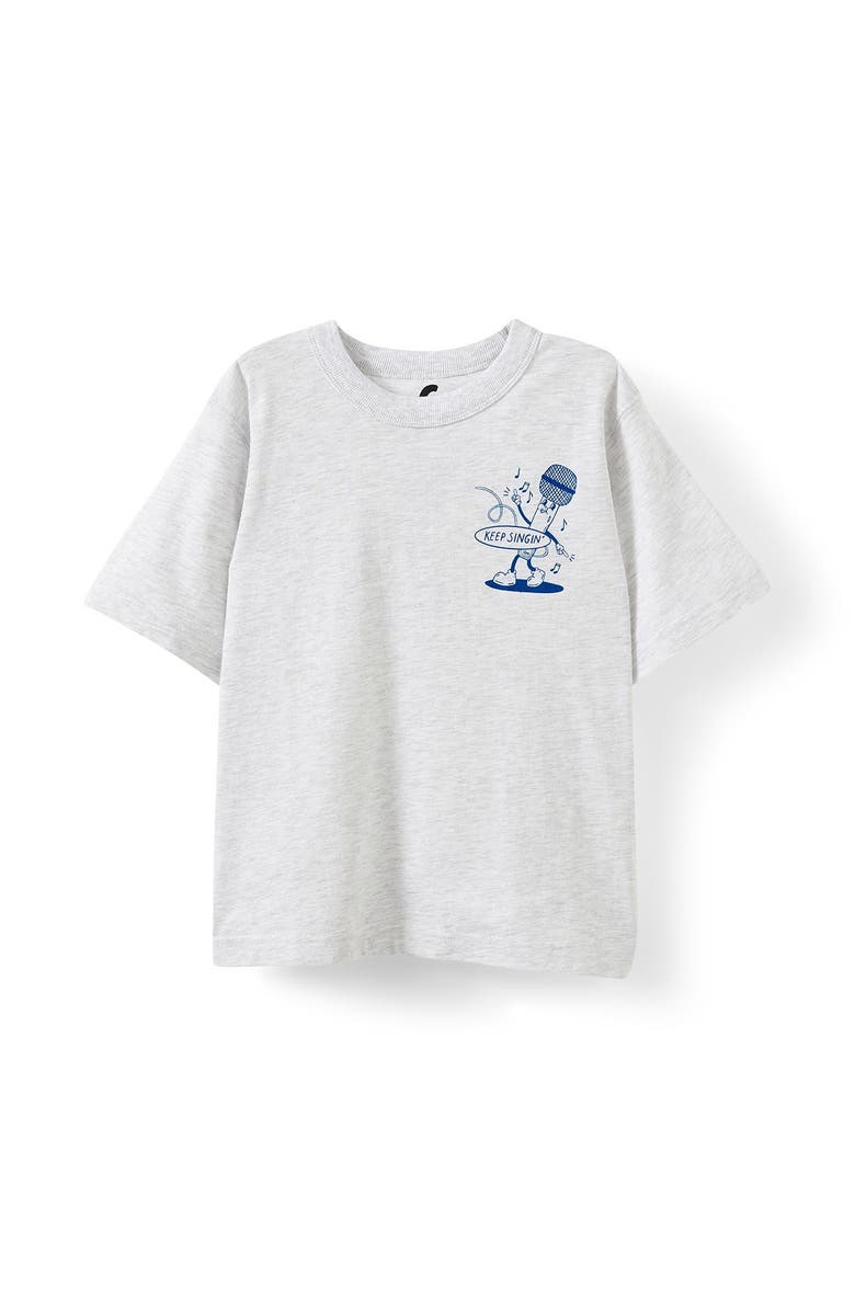 Cotton On Kids Kid's Poppy Oversize Graphic Print Tee, Main, color, Grey Marle Karaoke Club