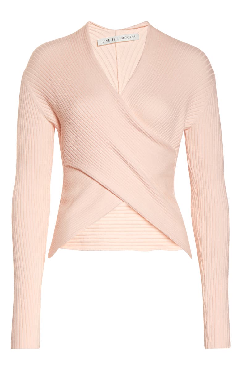 Live The Process V-Wrap Knit Top, Alternate, color, 