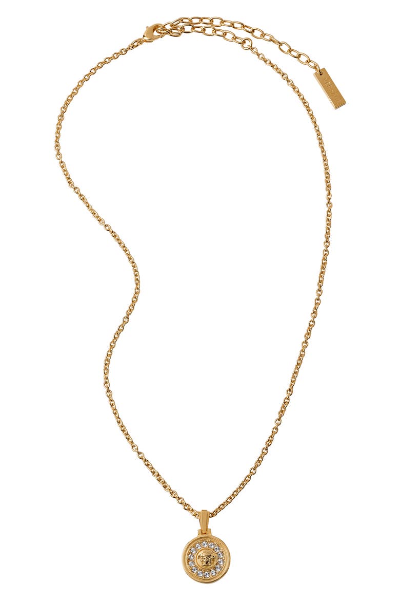 Medusa Crystal Pendant Necklace, Main, color, GOLD 2N CRYSTAL