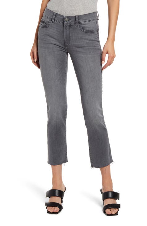 Mara Instasculpt Raw Hem Ankle Straight Leg Jeans (Overcast Raw)