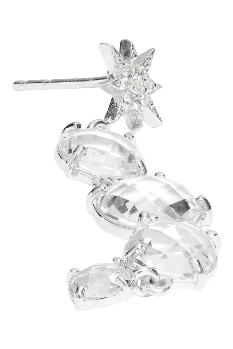 North Star Drop Earrings, Alternate, color, SILVER
