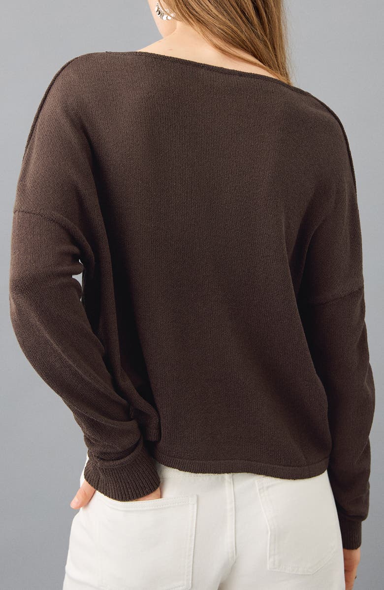 MANGO TEEN Semisheer V-Neck Crop Sweater, Alternate, color, 