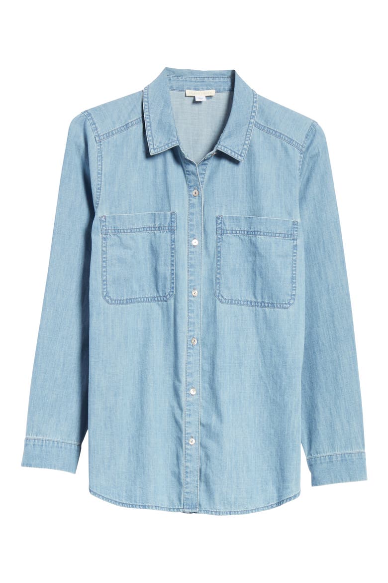Organic Cotton Chambray Shirt, Alternate, color, BLUE STAR