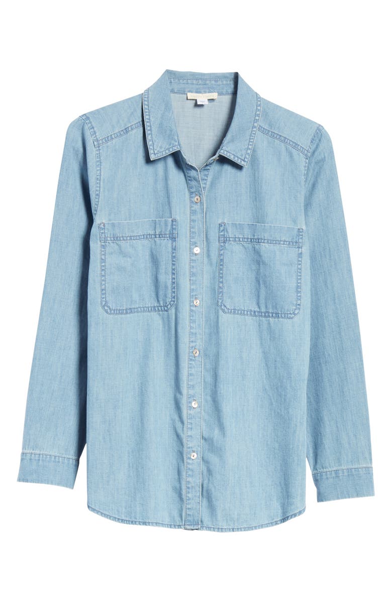 Eileen Fisher Organic Cotton Chambray Shirt, Alternate, color, 