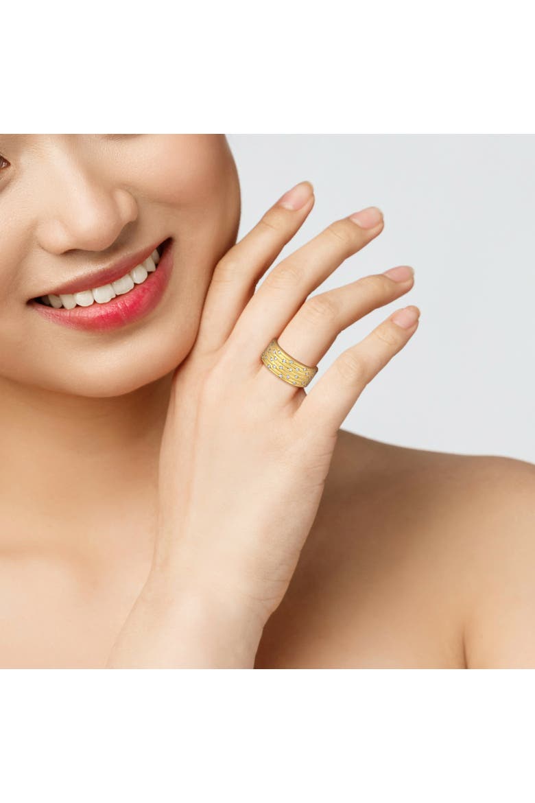Diamond Studded Wide Band Ring 14k, Alternate, color, 14K Yellow Gold