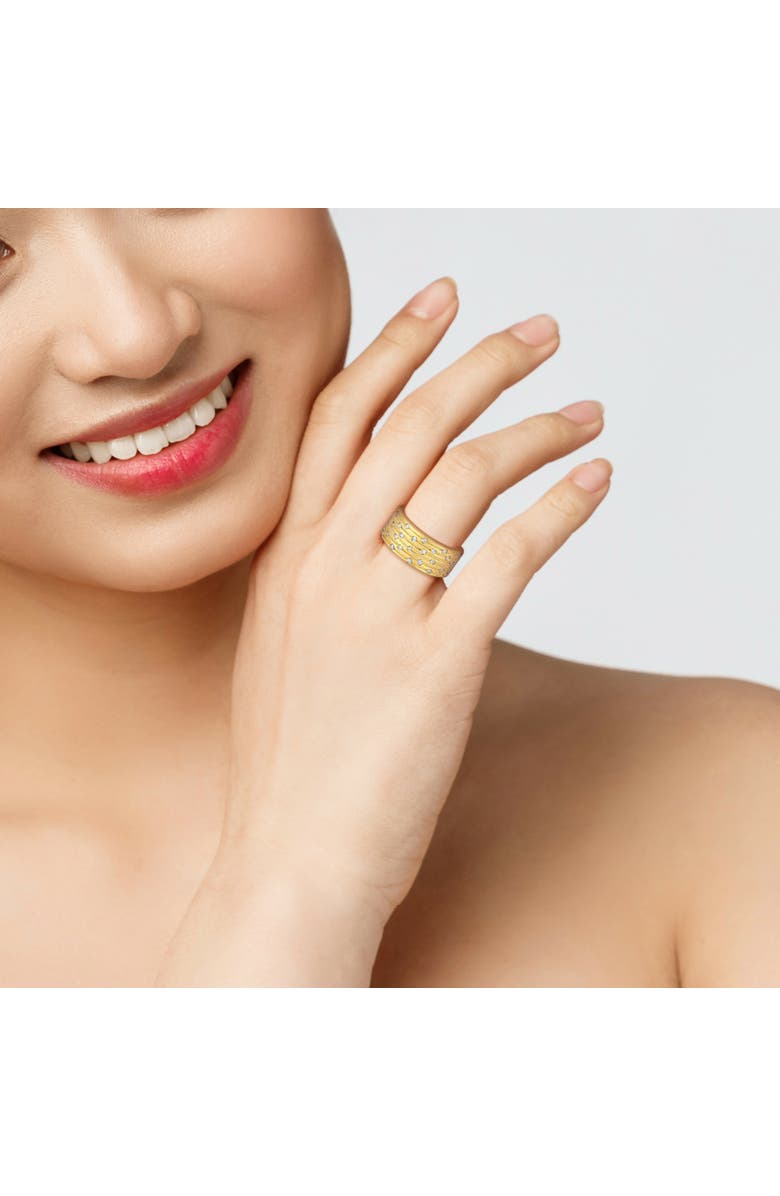 Julianna B. Diamond Studded Wide Band Ring 14k, Alternate, color, 14K Yellow Gold