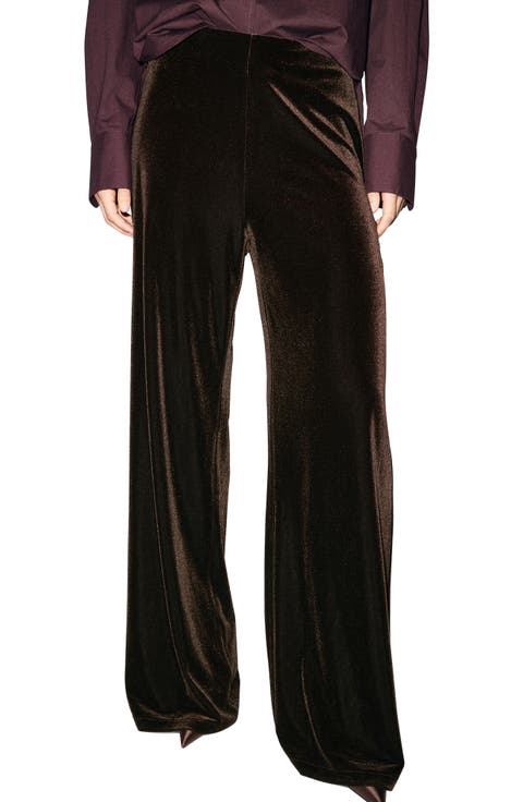 Wide Leg Velvet Pants