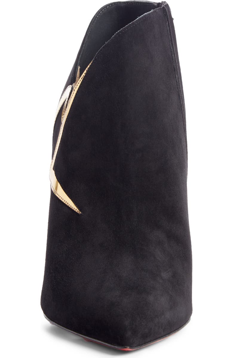 Christian Louboutin CL Logo Pointed Toe Bootie, Alternate, color,