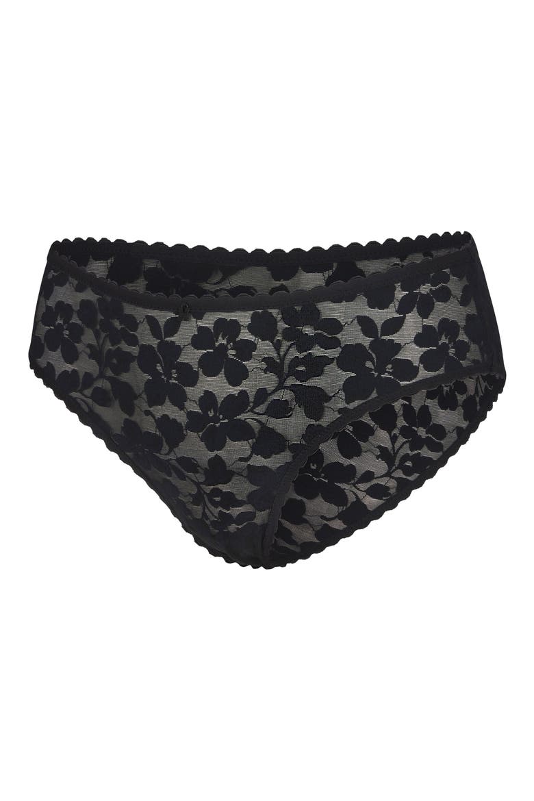 Lavish Lace Hipster Briefs, Main, color, BLACK CAVIAR