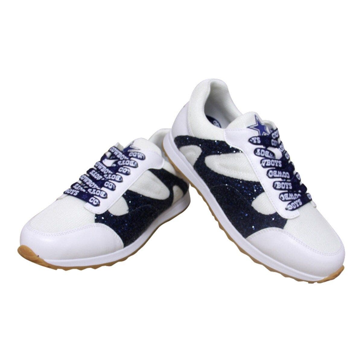 CUCE Women's Cuce  White Dallas Cowboys Glitter Sneakers, Alternate, color, White