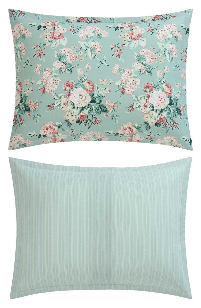 Laura Ashley Rosemoore Cotton Comforter Set, Alternate, color, Light-Pastel Green