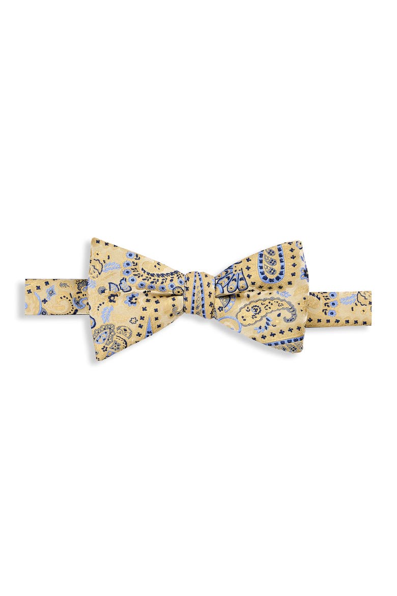Big & Tall Springtime Paisley Bow Tie, Main, color, YELLOW