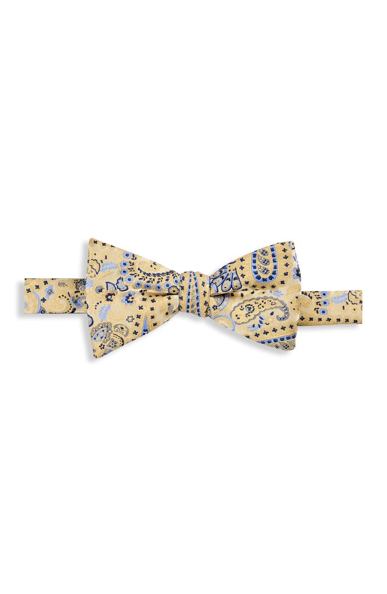 Synrgy by DXL Big & Tall Springtime Paisley Bow Tie, Main, color, Yellow