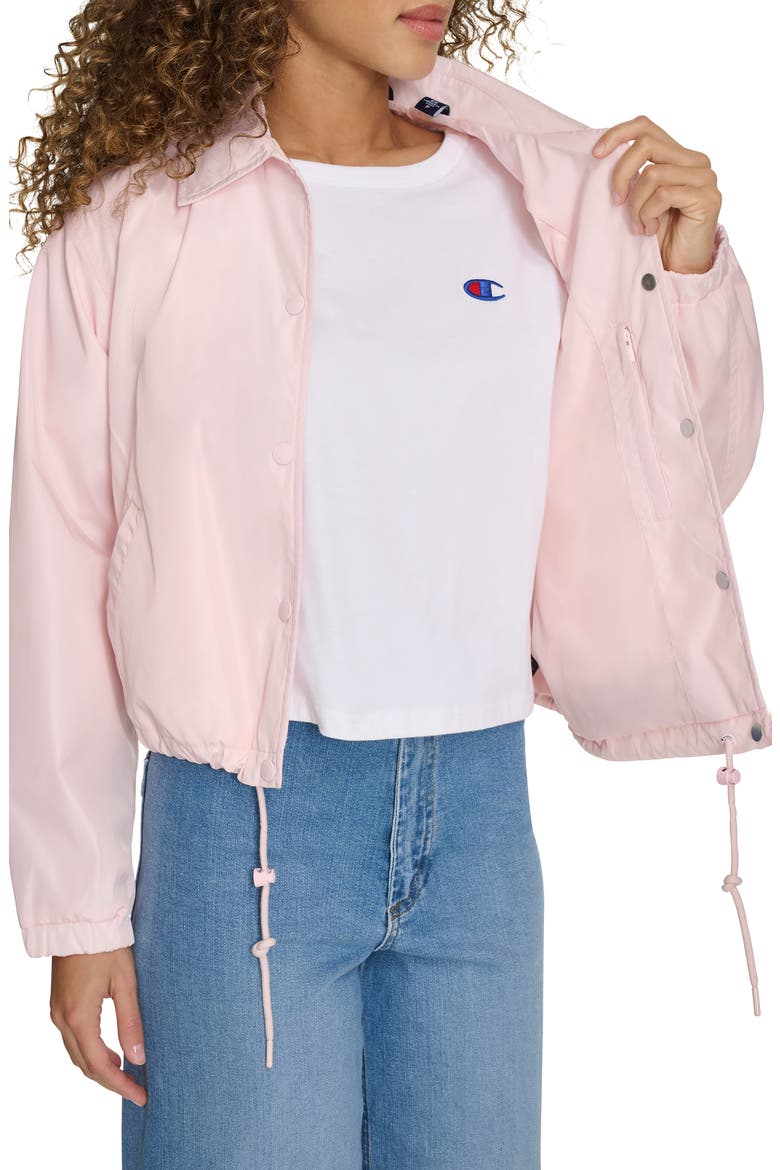 Cropped Coach's Jacket, Alternate, color, LIGHT PINK