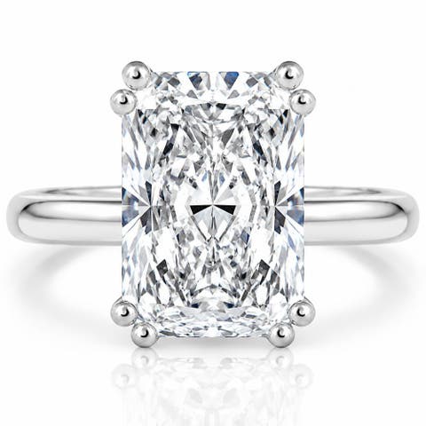 Certified 4.00Ct Radiant Cut Diamond Engagement Ring Gold Lab Grown