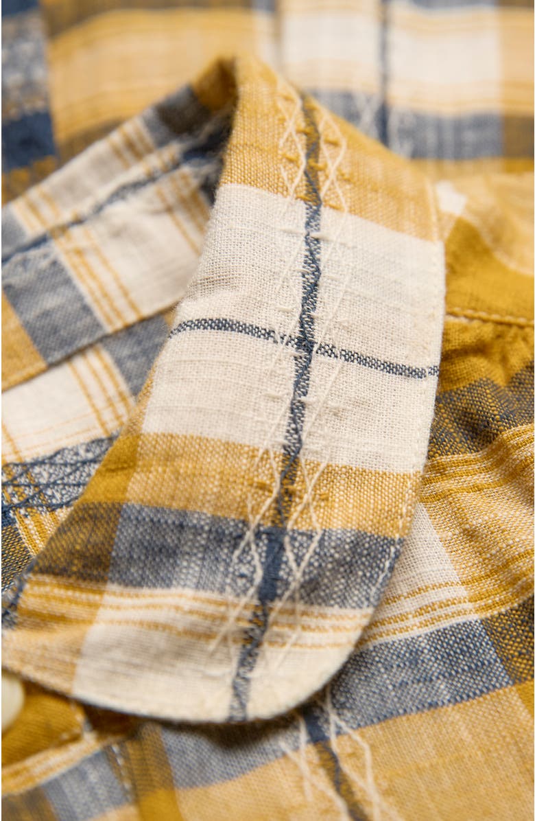 Celtic & Co. Peter Pan Collar Checked Blouse, Alternate, color, Yellow Large Check