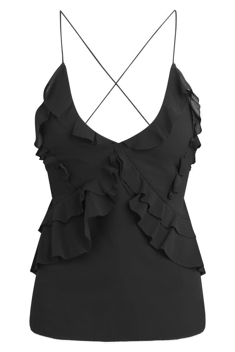 The Who Me Ruffle Camisole, Alternate, color, BLACK