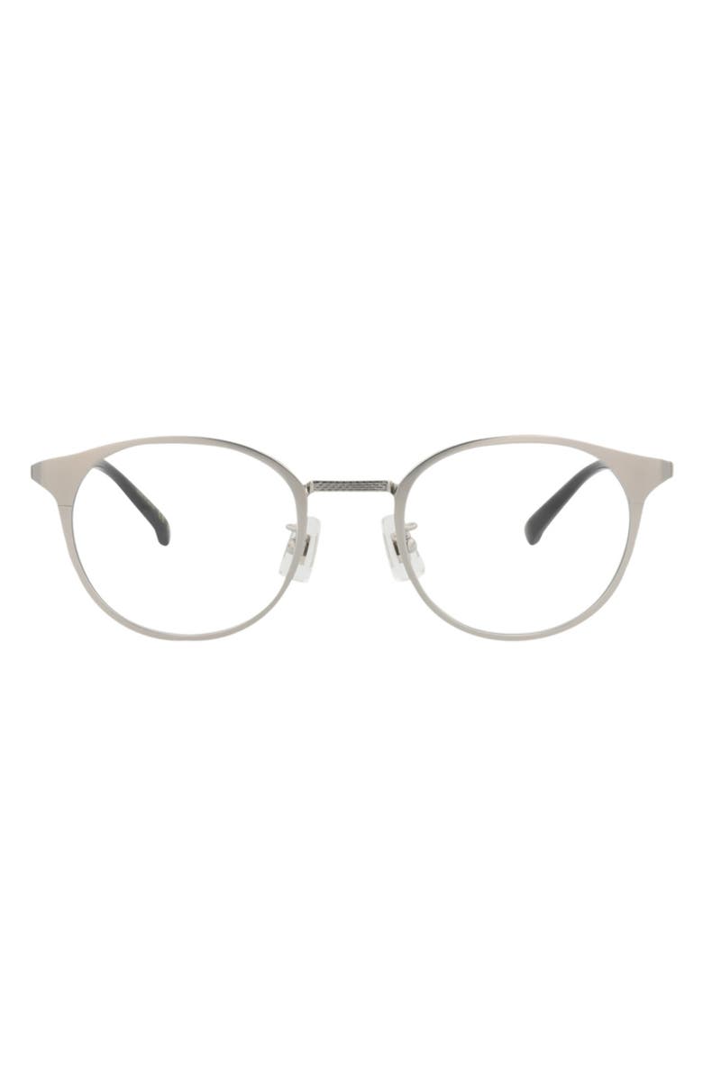 Dunhill 48mm Round Optical Glasses, Main, color, Silver Transparent