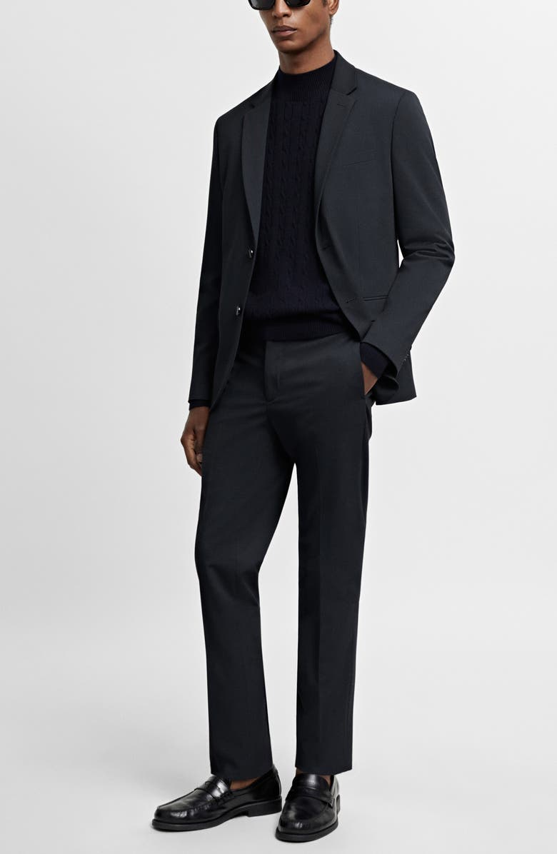 MANGO Superslim Fit Navy Stretch Sport Coat, Alternate, color,