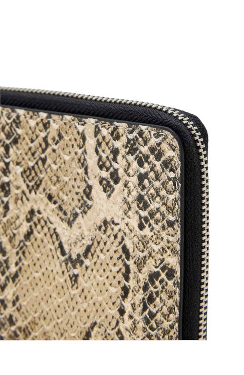 Allsaints Lena Hex Leather Zip Wallet In Gray