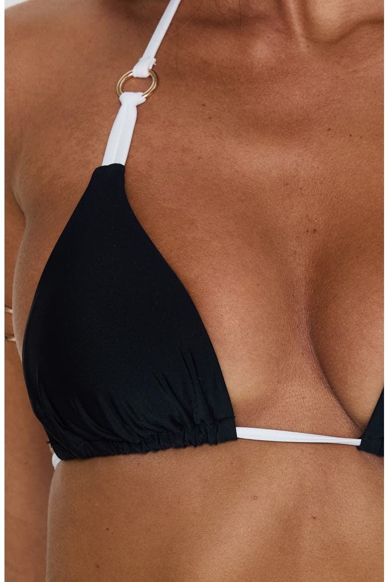 Vickie Triangle Bikini Top, Alternate, color, BLACK