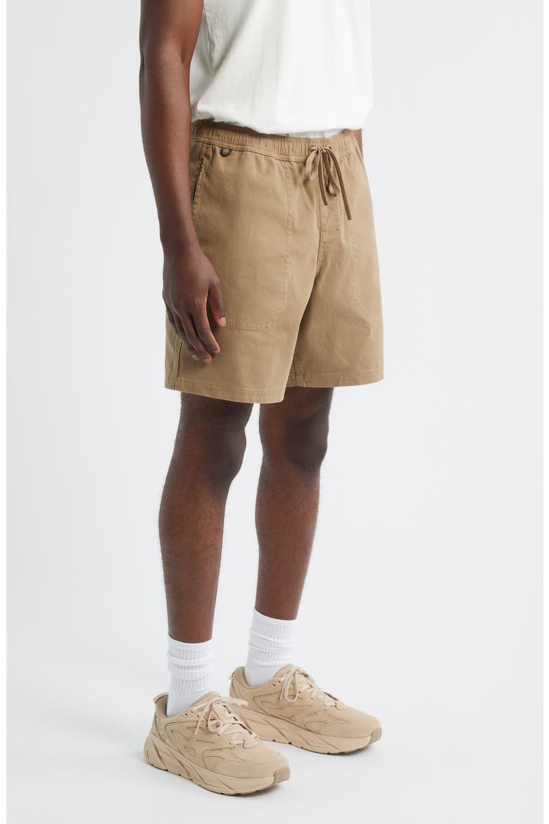 Made to Fade Stretch Cotton Drawstring Shorts, Alternate, color, WASHED KHA