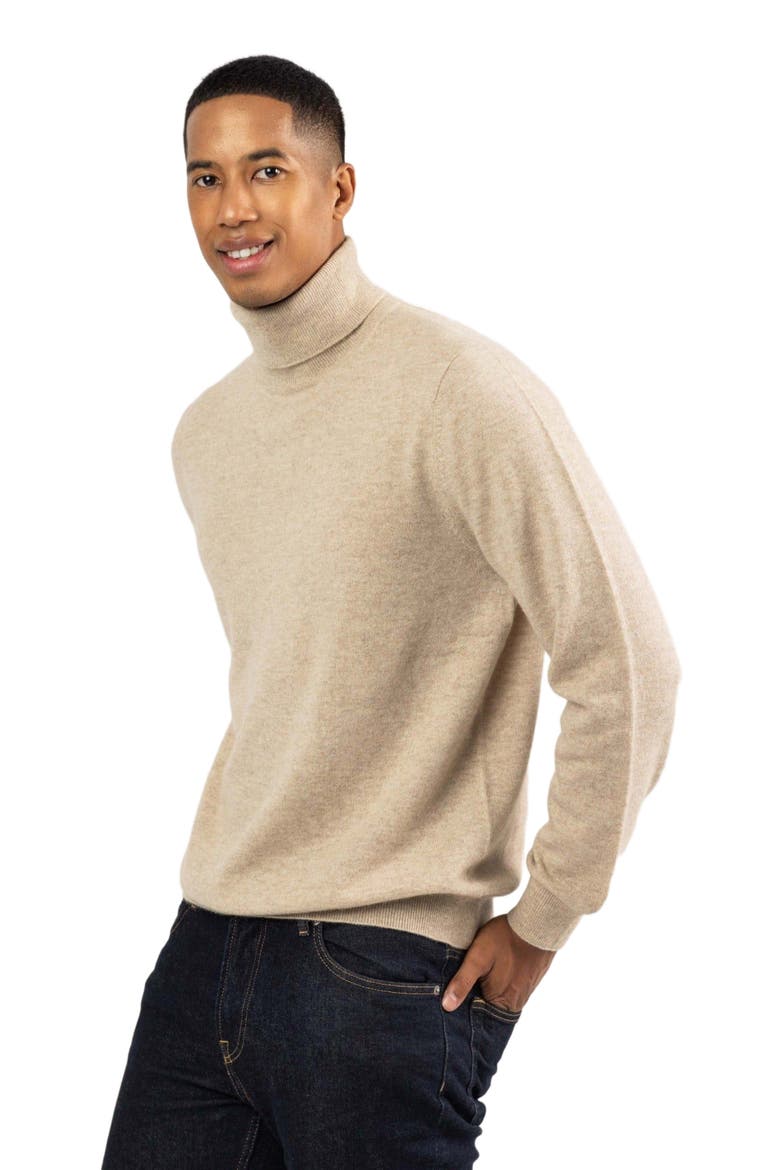 Essential Cashmere Turtle Neck Sweater, Alternate, color, warm grey