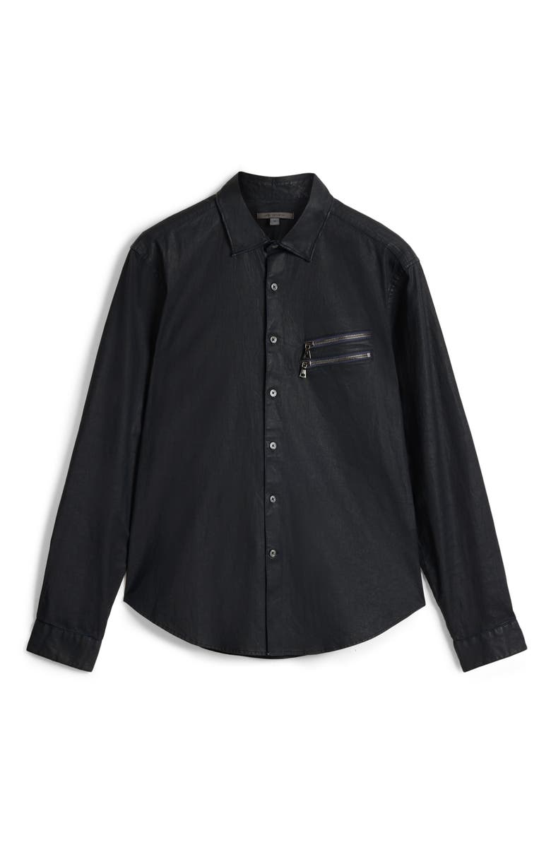 John Varvatos Slim Fit Button-Up Shirt Jacket, Alternate, color, Navy