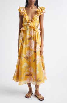 Lucy Ruffle Midi Dress