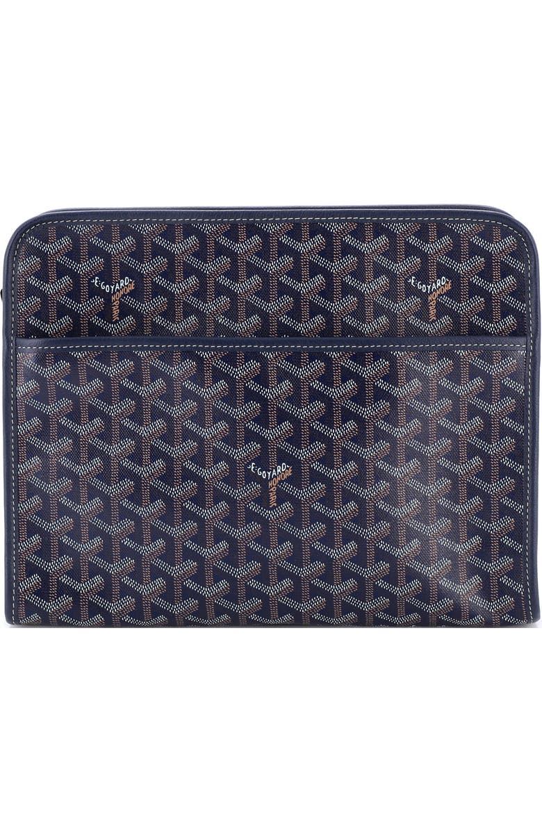 Pre-Owned Goyard Jouvence Toiletry Pouch Coated Canvas GM, Main, color, Blue