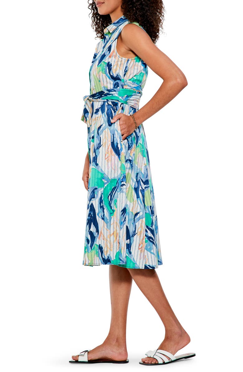 NIC+ZOE Scribble Vines Stretch Cotton Shirtdress, Alternate, color, 