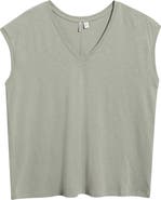 Nordstrom Sleeveless V-Neck Cotton T-Shirt
