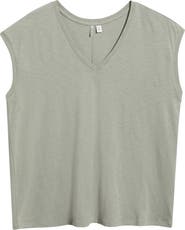 Nordstrom Sleeveless V-Neck Cotton T-Shirt