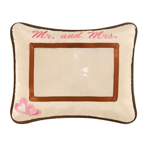 Mr. And Mrs. Embroidered Picture Small/Petite Accent Pillow, 8" x 10"