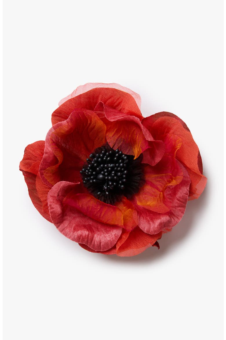 The Orange Poppy Floral Brooch, Main, color, Orange