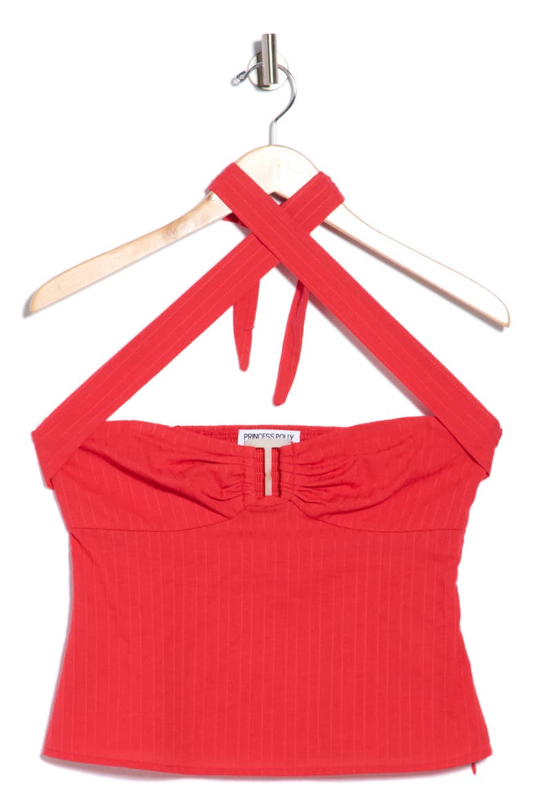 Isabetta Cotton Halter Top, Main, color, RED