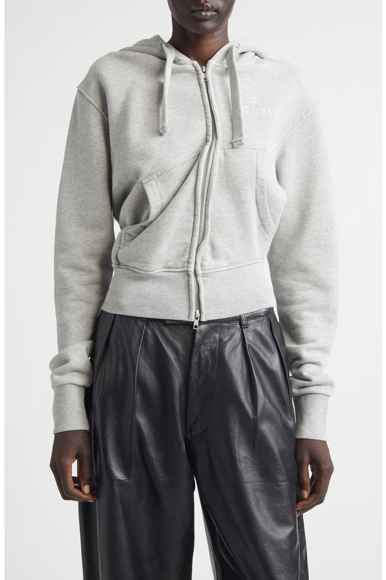 Twisted Full Zip Hoodie, Main, color, HEATHER GREY