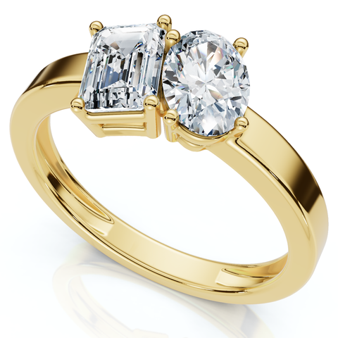 Toi Et Moi 1ct Diamond Ring 14k Gold Lab Grown