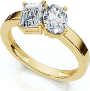 Bliss Diamond Toi Et Moi 1ct Diamond Ring 14k Gold Lab Grown
