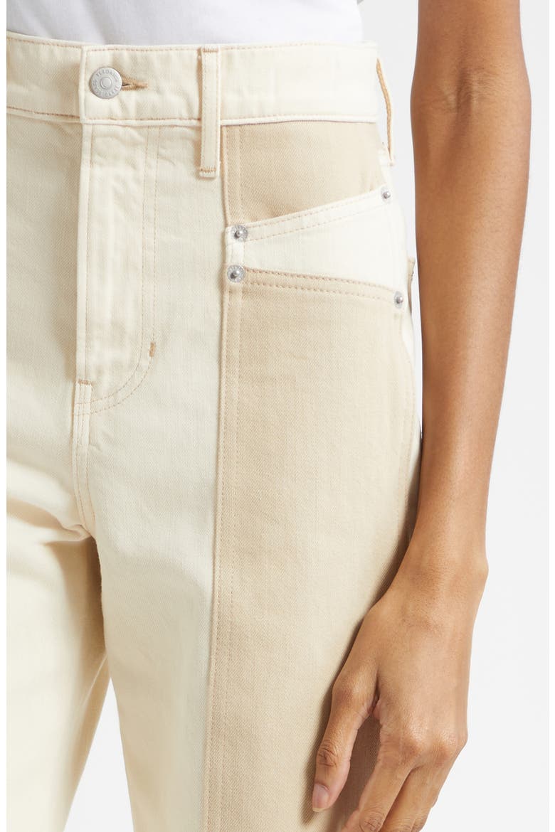 Taylor High Waist Colorblock Wide Leg Jeans, Alternate, color, ECRU STONE KHAKI