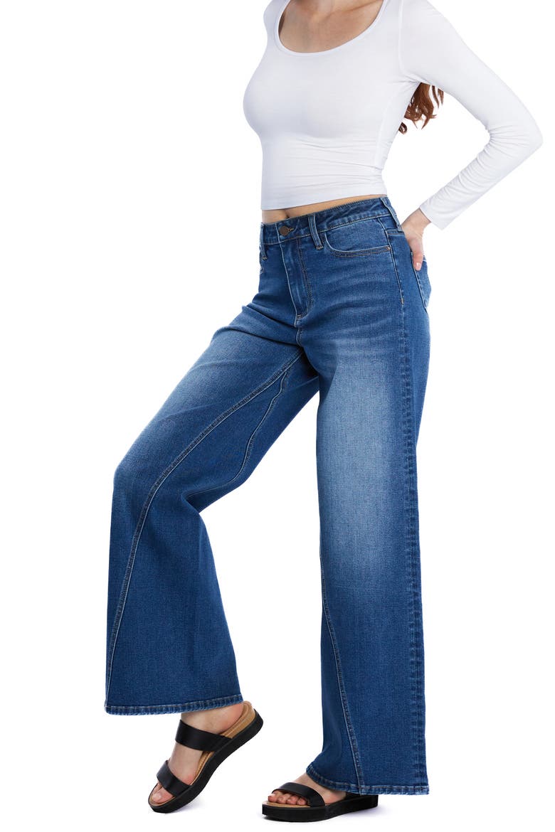 High Waist Wide Leg Jeans, Alternate, color, CLEMENTINE BLUE