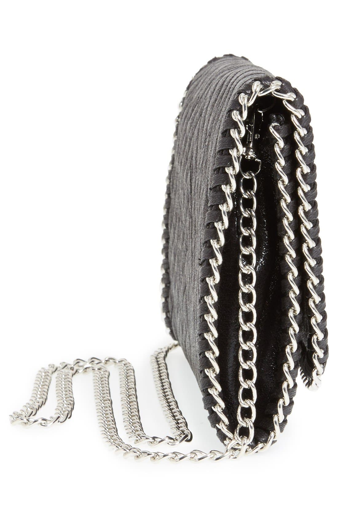 Quilted Mini Clutch, Alternate, color, BLACK