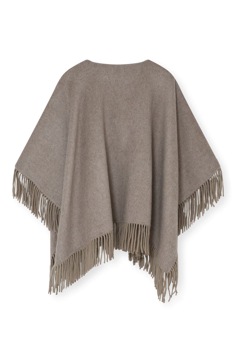 DAY Birger et Mikkelsen Fringed Open Front Poncho, Alternate, color, Beige Melange