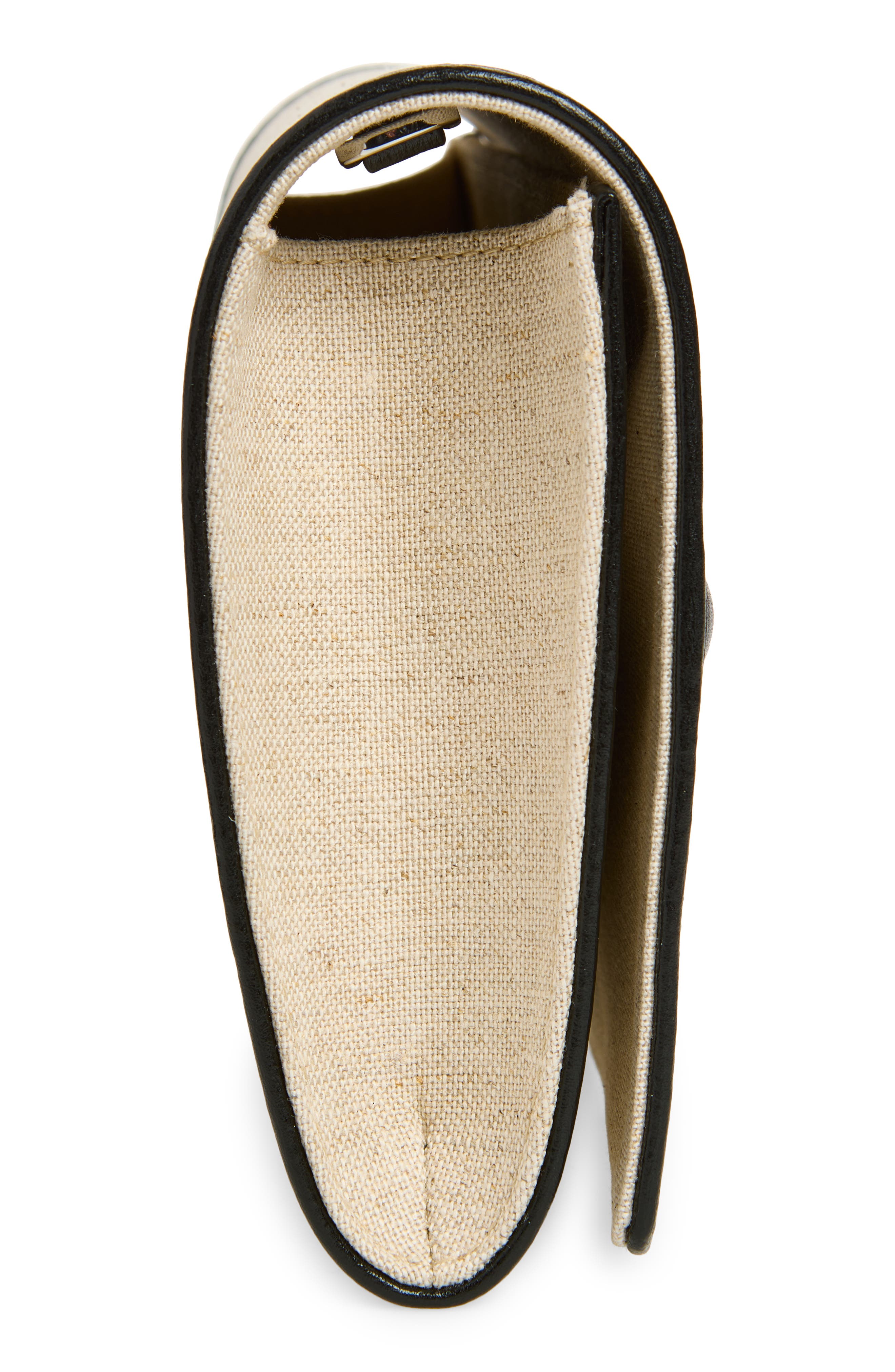 TOTEME T-Flap Canvas & Leather Envelope Clutch, Alternate, color, Ecru